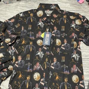 RSVLTS The Office Threat Level Midnight SMALL Button Up Shirt NWT